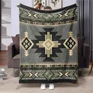 Navajo Style Blanket, 1 Count Ethnic Geometric Pattern Soft Cozy Throw Blanket, Warm Nap Blanket for Home Office Camping Travel, Soft Lightweight Blanket Cloud-like touch
