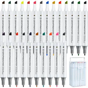 24 Pack Dual Tip Leather Dye Marker Pen, Leather  up Pen, Leather Marking Pen for Furniture  Shoe Repair Kit  Marking, 24 Colors