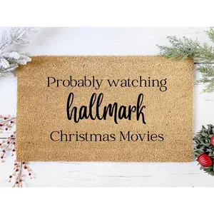 Christmas Movie Doormat | Custom Painted Doormat | Mat | Christmas Movies | Welcome Doormat | Front Door Mat | Home Decor