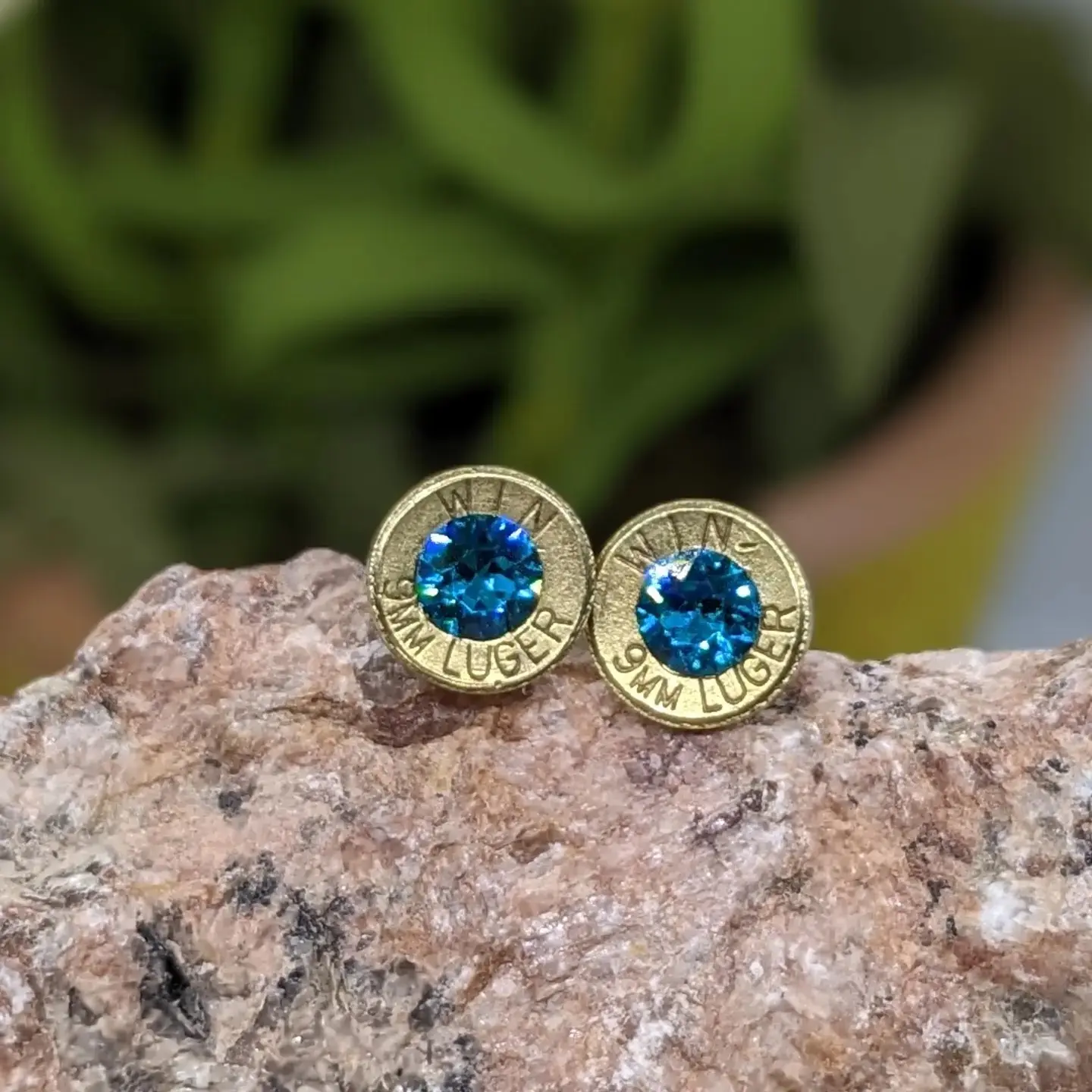 Bullet Slice Earrings, Surgical Stainless Steel, Studs, Brass Casing, female, male, casual, elegant