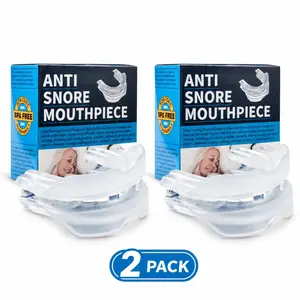 Anti Snoring Device - 2 Pack Adjustable Mouth Guard Snoring Solution – Comfortable Snore Relief and Nighttime Support for Men and Women
