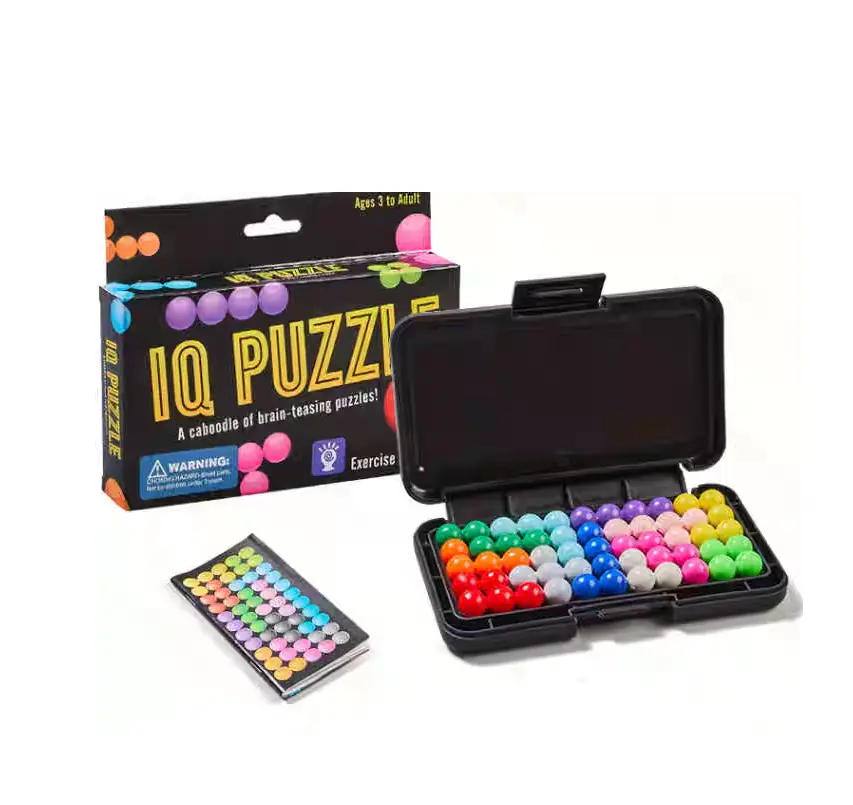 IQ Puzzler Cognitive Skill-Building Family Board Game - Travel-Friendly Case, 200 Challenges, Ages 6+, Cognition Assembly & Disentanglement Puzzles, Colored Pieces, Brain Teaser Toy for Kids & Adults, Family Board Games