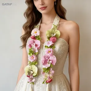 Perfect choice for a graduation ceremony in 2026 — sturdy Hawaiian graduation wreath, tropical orchid and mixed flower necklace featuring artificial flowers; Hawaiian wreath gift suitable for gifting at parties by men and women, ideal for celebrating grad