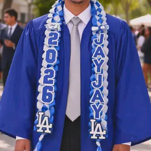 blue and white leis lei graduacion graduation grad co26 la necklace