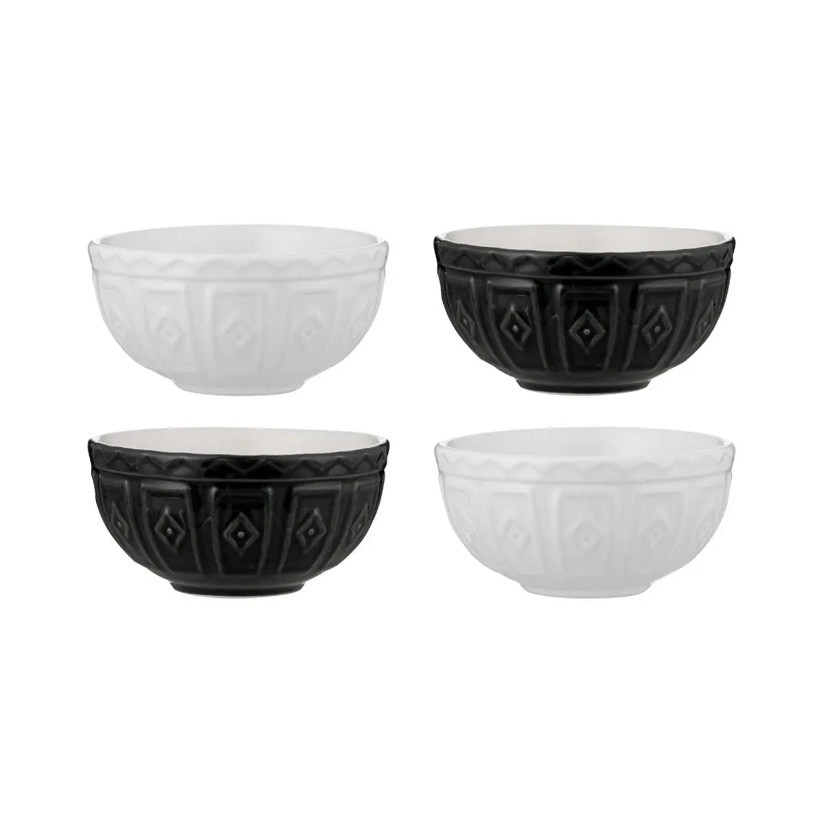 Mason Cash Color Mix Prep Bowls (Set of 4) | Black & Cream