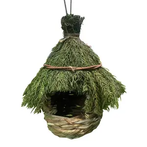 Hand-woven straw  nest, a  nest garden decoration item, in stock Cockatiel Bird Cage with Stand