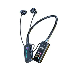Color Screen Neckband Wireless Earbuds Bluetooth Noise Reduction Sports Monitor Headphones