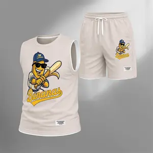 Men's Summer Graphic Tank Top Shorts Set, 2 Piece Casual Sleeveless Outfit, Regular Fit Matching Set with Comfortable Shorts, Trendy Streetwear Clothing for Daily Wear Vacation Beach Gym