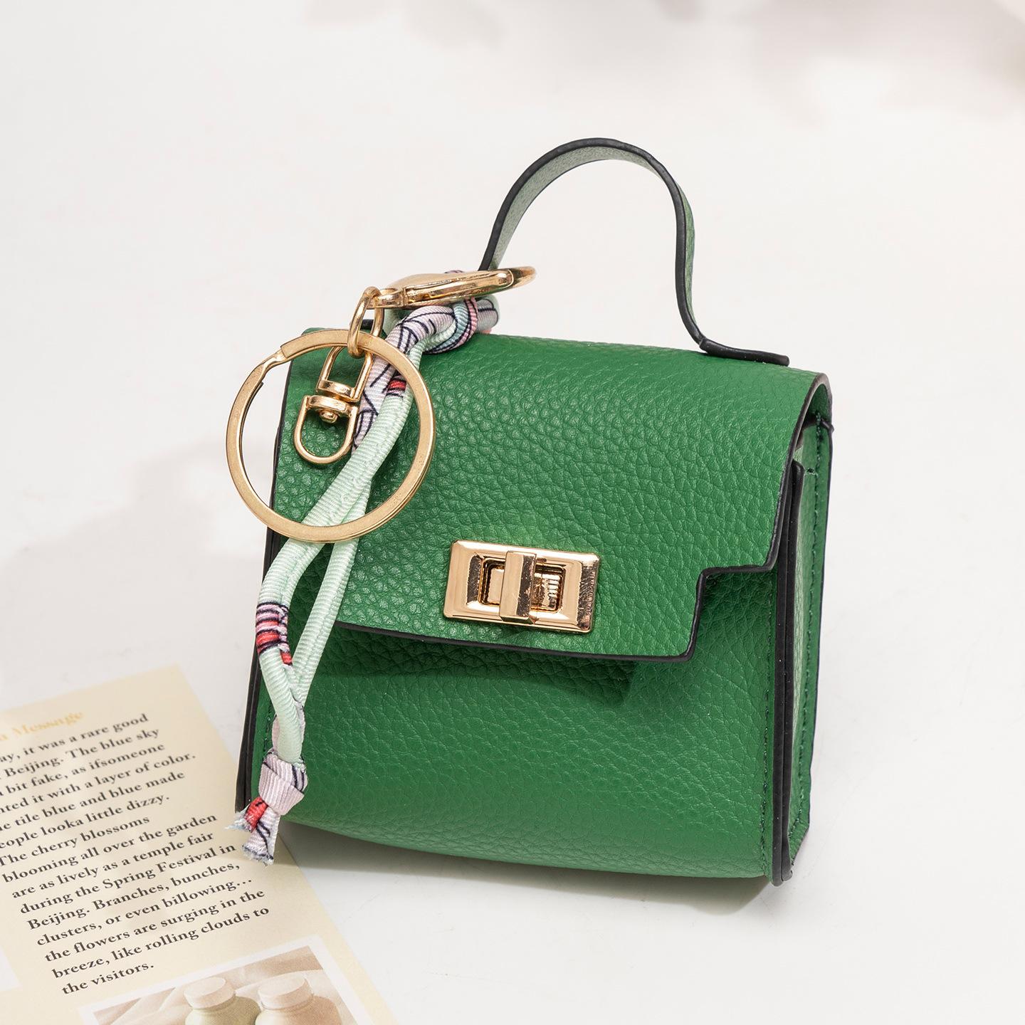 Mini Square Bag Pendant Keychain - High Quality Leather with Colorful Strap, Cute Car Keychain & Bag Charm Accessory Mini Square Bag Pendant Keychain - High Quality Leather with Colorful Strap, Cute Car Keychain & Bag Charm Accessory