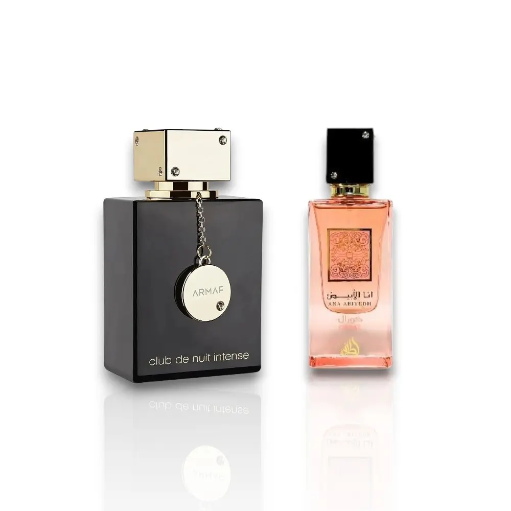 Lattafa 2-Piece Unisex Fragrance Set, Armaf Club De Nuit Intense Women's + Ana Abiyedh Coral, Bold Floral Perfume, Citrus Woody Musk, Floral Eau Perfume, Long-Lasting Daily Wear Scents