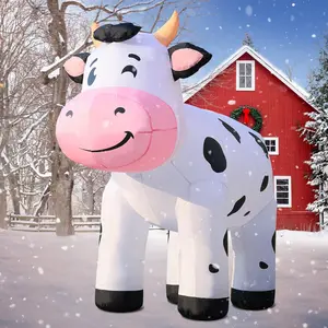 6.5FT Cow Inflatables Christmas, Blow up Animals Cute Dairy Cattle, Decorations Outdoor Yard Built-in LED Lights Big Large Highland Highlander Decor Party Farm Lawn Holiday Outside