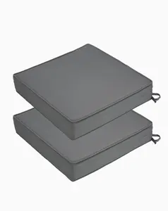GARVEE Patio Chair Cushion for Outdoor Furniture 19x19x4 Inch, Waterproof Outdoor Seat Cushions for Patio Furniture, Garden Sofa Couch Chair Cushions with Ties, Set of 2, Dark Gray