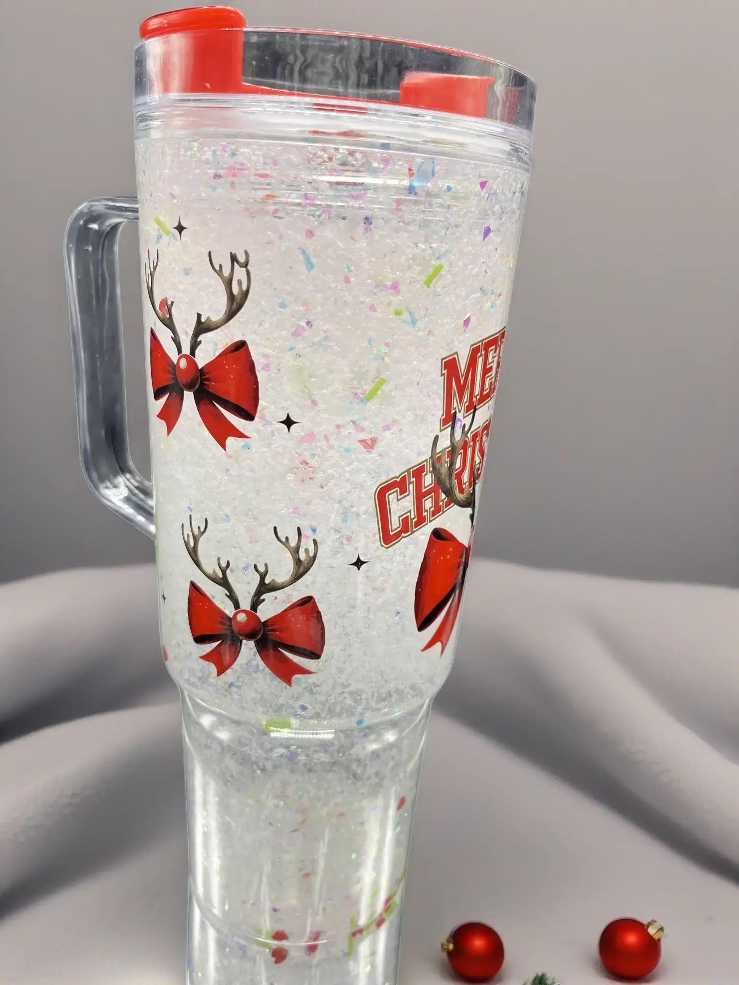 Snow Globe Tumbler - Reusable Glass Kitchenware Drinkware Bottle Snow Globe Tumbler - Reusable Glass Kitchenware Drinkware Bottle