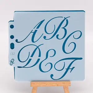 5-Piece Floral Calligraphy Letter Templates, Pre-Traced Lace Edges, Ideal for Tracing, Stenciling, and Cutting, Non-Disposable Mold