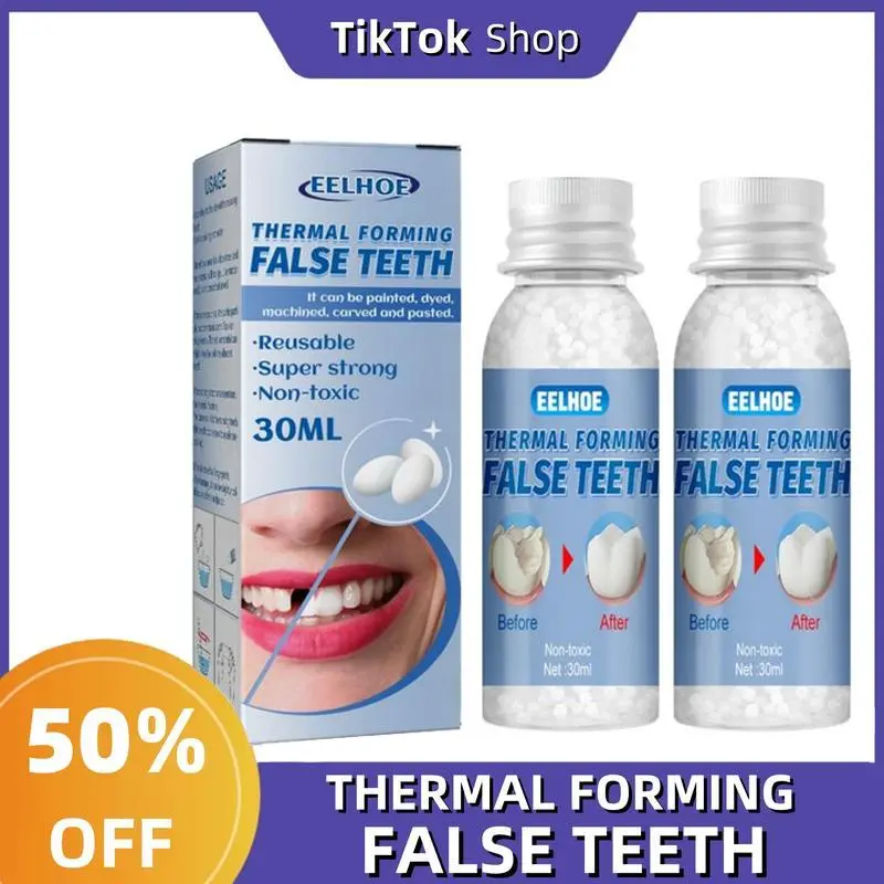 EELHOE shapeable cavity filling teether Shapeable dentures 30ml, dental glue, film,makeup, temporary filling, dental glue, falsefilling, broken teeth, gaps filling Resin Gel Kit Oral