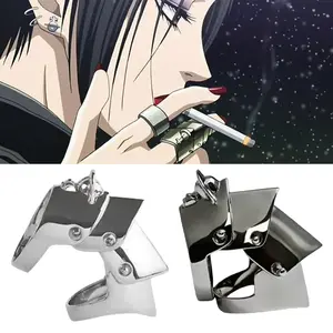 Anime Oosaki Nana Cosplay Metal Ring Armor Knuckle Finger Rings Adult Unisex Punk Hiphop Jewelry Accessories Prop NONE