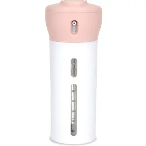 4-in-1 Travel Dispenser Bottle, TSA Approved, Leak Proof, Four Reusable 1.4 oz. (40 mL) Toiletry Containers for Shampoo, Conditioner, Soap, Lotion, Skincare (Pink)
