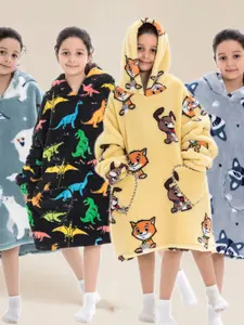Cute Dinosaur Sleepwear, Long Sleeve Cartoon Print Pajamas, Heart Pocket, Unisex, Soft and Comfortable