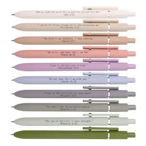 Bible Verse Writing Pen, 10pcs/set Black Ink Retractable Pen, Back to School Supplies, Creative Religious Gift, Suitable for Bible Study and Daily Use