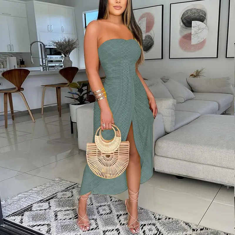 ChicMe Women Strapless Ruched High Waist Wrap Split Asymmetrical Beach Maxi Wedding Guest Dress/sundress - TikTok Shop ChicMe Women Strapless Ruched High Waist Wrap Split Asymmetrical Beach Maxi Wedding Guest Dress/sundress - TikTok Shop