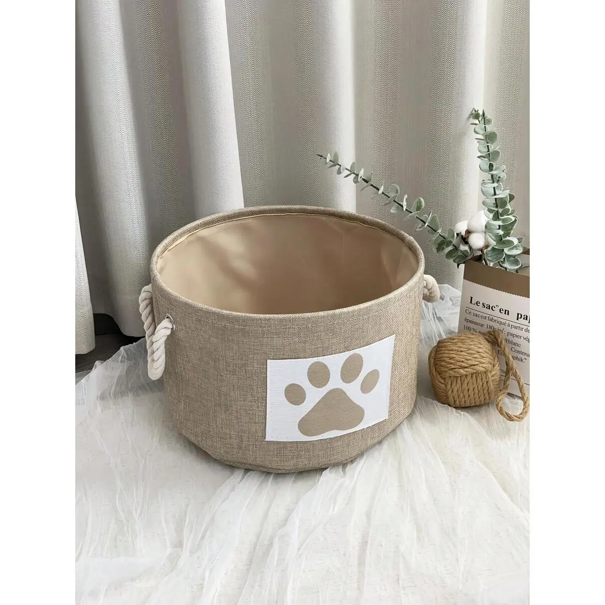 1PC Foldable Pet Storage Basket - Cat & Dog Clothes Organizer & Toy Storage Box, Christmas Holiday Gift-Ready Collapsible Pet Wardrobe, Space-Saving Multi-Use Pet Accessories Organizer With Handles