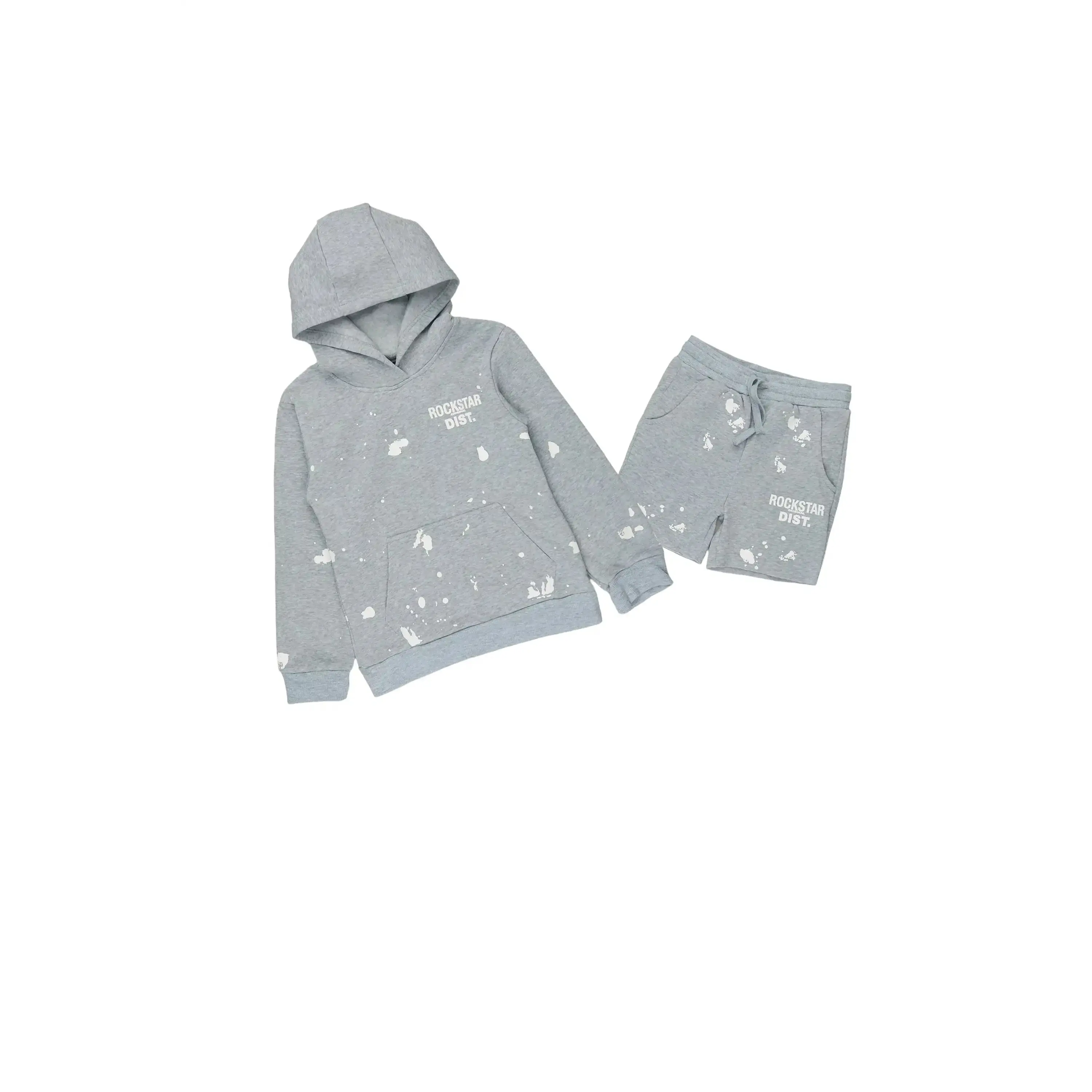 Boys Raffer Heather Grey Hoodie Short Set