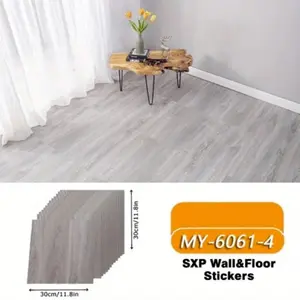 Self-adhesive wood grain flooring, PVC floor tiles, waterproof cork flooring, easy peel and stick installation, vinyl marble flooring, with aluminu foil, 11.81 inches x 11.81 inches, perfect for living rooms, bedrooms, and offices.