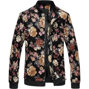 Men's Stylish Floral Bomber Jacket