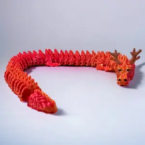 Christmas Dragon, Articulated 3D print, Collectible Figurine, gift Decor Ornaments