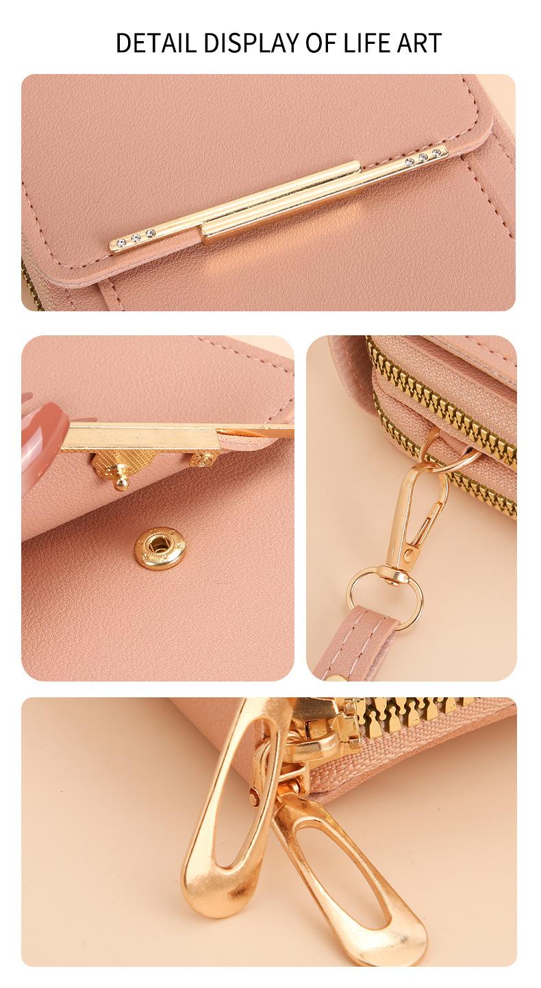 Touchscreen Sensitive Phone Bag with Multi-Color Options, No Need to Take Phone Out, Clear Window Crossbody Purse, 3 Card Slots & Secure Dual Zipper Wallet