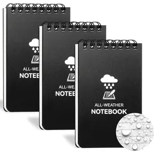 3 Pack Waterproof Notebook, 3 x 5 Pocket Notepad, All Weather Small Pocket Notebook, Mini Spiral Notepad with 100 Lined Pages for Police Outdoor Office