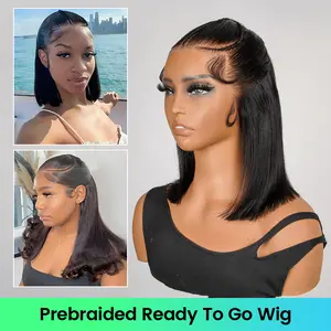 [NEW IN] Asteria Hair Pre-braided Pre Cut  Ready To Go 13×4 Lace Frontal Half Up Half Down Pre Bleached Wig Beginner Friendly
