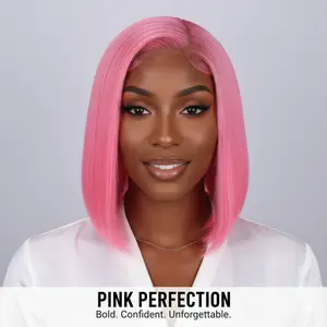 Colored Straight Bob Wig Human Hair 13x4 HD Transparent Lace Frontal Blue Pink Green Grey Wigs 10 Inch For Women Decoration Daily Wear