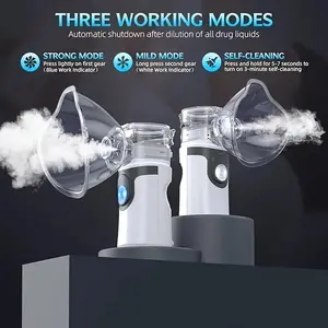 At-home Portable Nebulizer Machine for Adults with Dual Speed Control, Rechargeable & 3-in-1 Atomization Modes,Compact & Lightweight Design with  Travel-Friendly Respiratory Aid with 3-Min Self-Cleaning Mode & Low Noise,Nebulizer Portable Hand Held