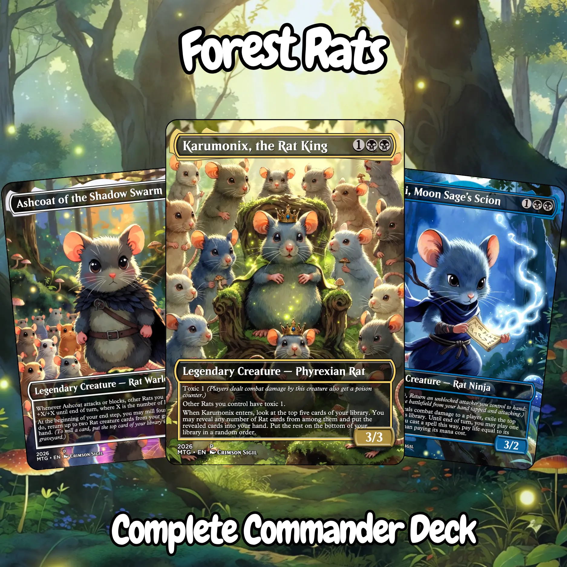 Forêt Rats Forest Rats Anime Commander 100 Card Deck + Tokens | EDH Proxy - TikTok ...