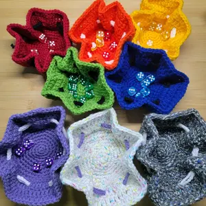 Handmade crochet dice tray bag - great gift