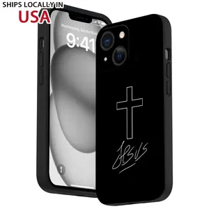 Minimalist Cross Pattern Straight Edge Phone Case for iPhone 16 15 14 Pro Max 13 12 11 XR XS Plus Shockproof Full Camera Protection Durable slim Silicone Cover