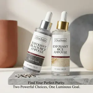 Exfoliant Duo: Black Rice & Rice Ampoules with Niacinamide (2x100ml) | 7-Day Radiant Skin Transformation | Visibly Smoother, Brighter Skin | Nature-Powered Hydration for a Luminous Glow | For All Skin Types
