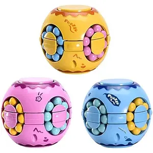 Rotating Magic Bean Cube Fidget Puzzle Toys Anti Stress Ball IQ Games Educational Sensory Easter Gift for Boys Girls Kids Children Adults (Pack of 3 Pieces)