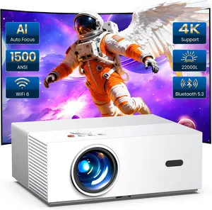 [Auto Focus & High Brightness] JOWLURK M8 Outdoor Projector with WiFi and Bluetooth, Native 1080P Movie Projector, 4K Support, 300L Auto Keystone & 50% Zoom, Projector Compatible with iOS/Android (sliver)