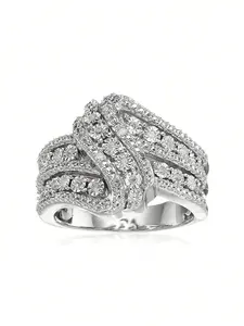 1 Pc Classical Cubic Zirconia Ring Hinged Ring Engagement For Women For Wedding Engagement Anniversary Party Jewelry