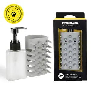 Tweezerman Pet 2-In-1 Shampoo-Dispensing Bath Brush