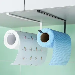Paper Roll Holder Towel Rack Hanging Shelf Bathroom Storage Bathroom Accessories Organizer Toilet Rack Home Kitchen Tissue Accessoriy Wall Stand Hanger Kitchen Bathroom Organization