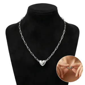 HOTSIAD Magnetic Heart Pendant Necklace for Women, Dainty Fashion Choker Necklace, Love Jewelry for Daily & Party Wear, Ideal Gift for Mother’s Day, Anniversary & Valentine’s Day