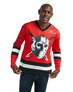 Friday The 13th Jersey Men's Jason Voorhees Mask Long Sleeve Shirt
