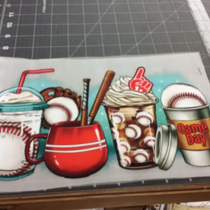 1 - DTF Print - Baseball Sports Drinks Coffee Cups GameDay Ready to Press DTF Heat Transfer Sheet For Shirts