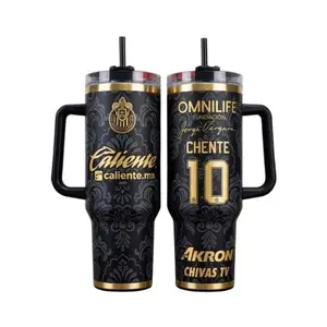 Chivas Guadalajara Black Tumbler 40oz 20oz Handle, Cup Soccer Club Mug Fan Drinkware Gift, Gift for fan reusable