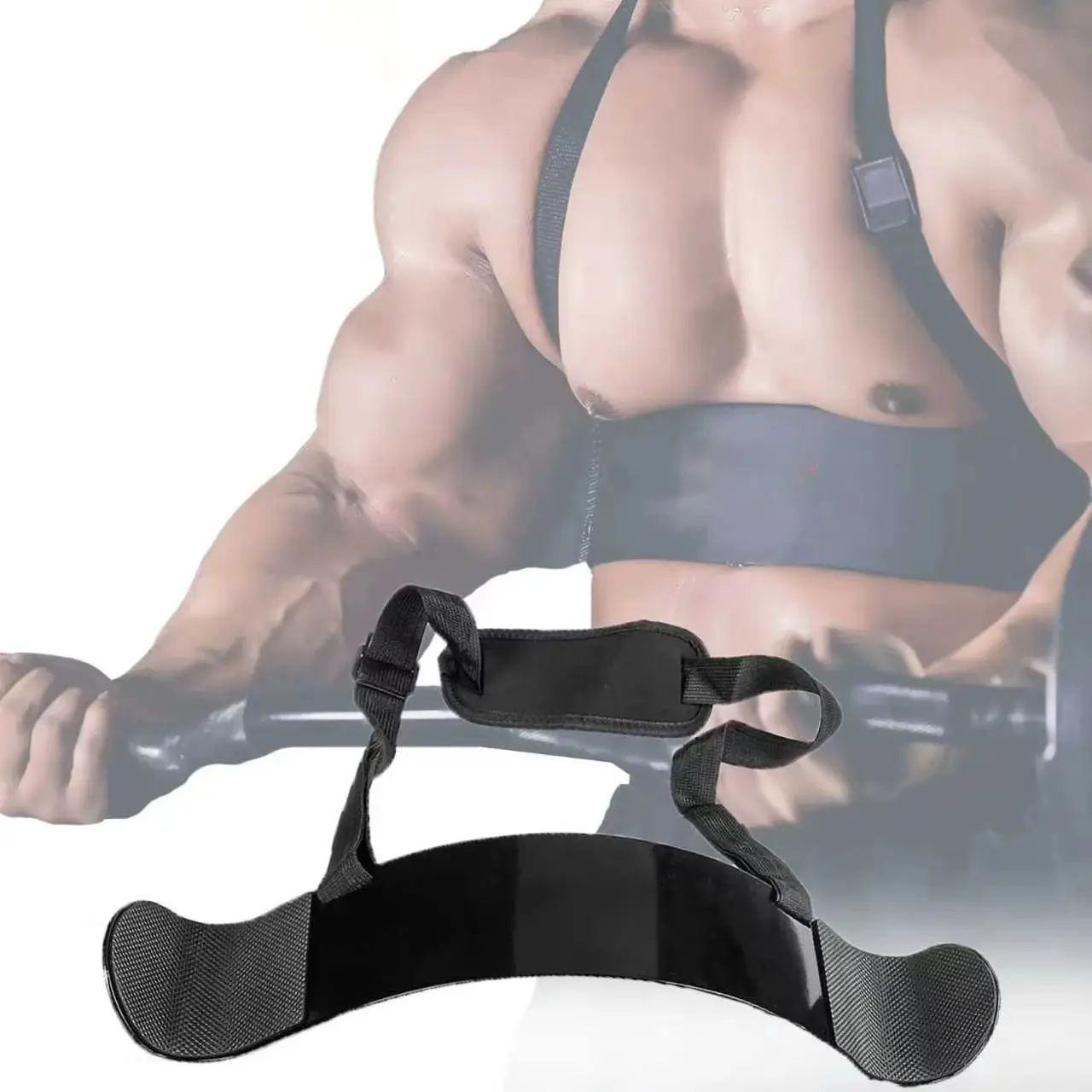 Arm Blaster, Bicep Curl Isolator, Thick Adjustable Arm Curl Bar, Barbell Curl Assistant, for Home Gym Beginners, Arm Muscle Growth & Shaping, Strength Training Fitness Equipment