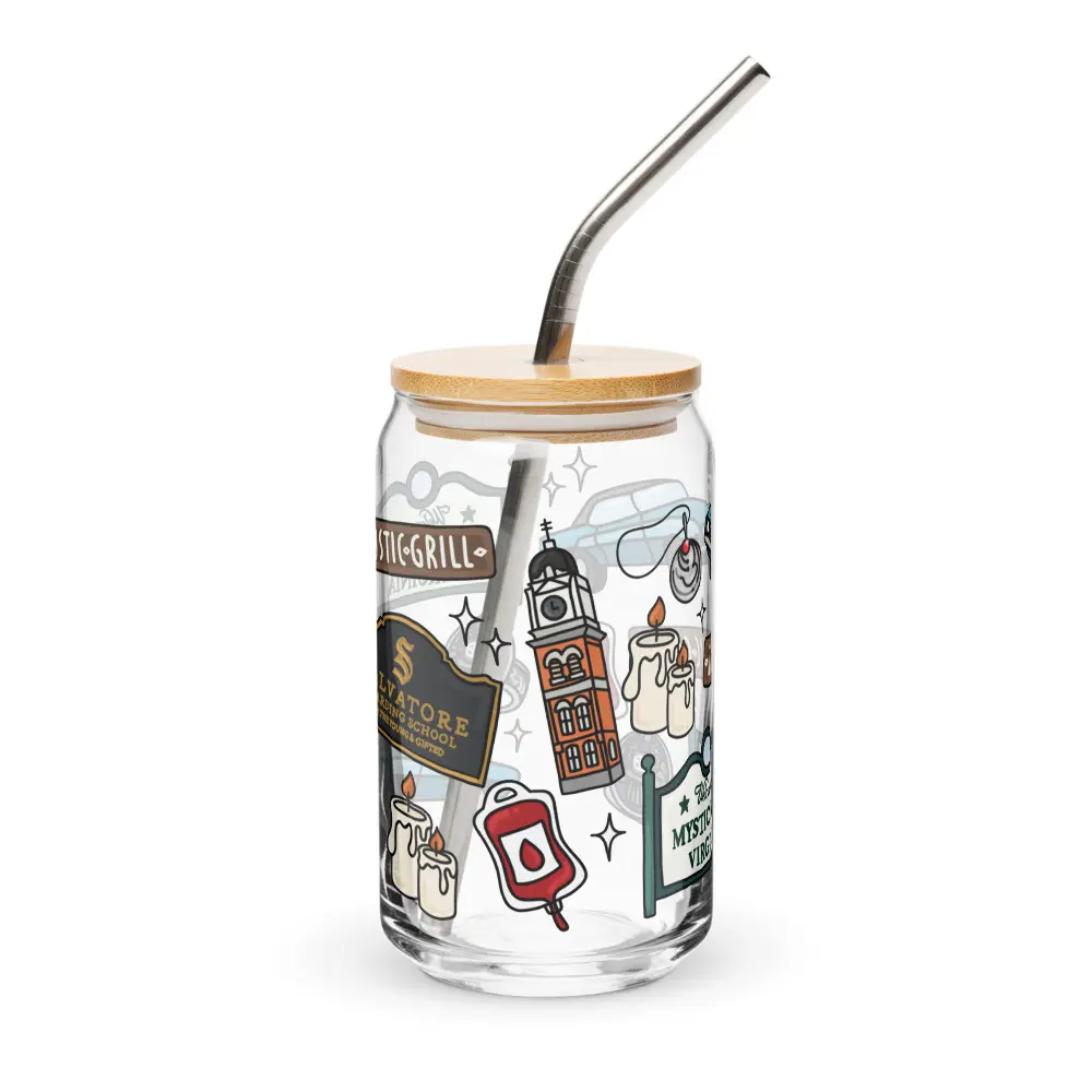 Vampire Diaries Can-shaped glass