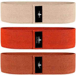 Large Resistance Band,14.5" x3.15",Fabric Exercise Loop Bands with Instruction Guide and Carry Bag, Set of 3.